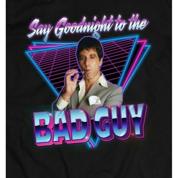 RETRO SCARFACE TONY MONTANA SAY GOODNIGHT SHIRT - Picture 1 of 2